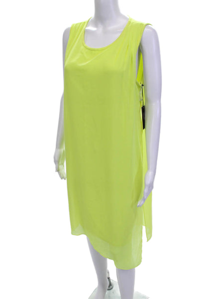 Vince Camuto Women Shift Tank Dress Yellow Sleeveless Round Neck Size M