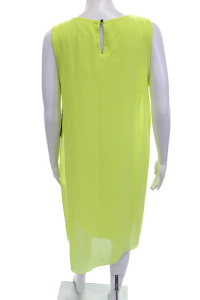 Vince Camuto Women Shift Tank Dress Yellow Sleeveless Round Neck Size M