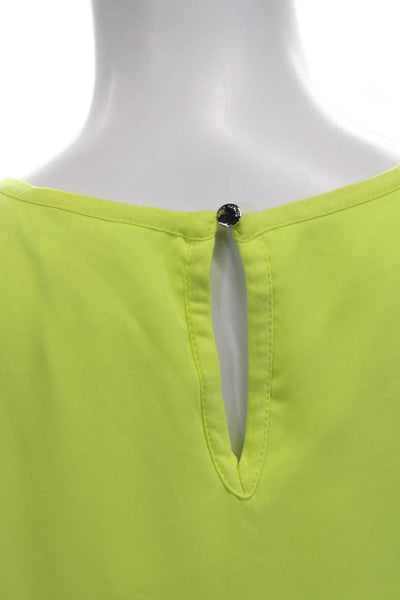 Vince Camuto Women Shift Tank Dress Yellow Sleeveless Round Neck Size M