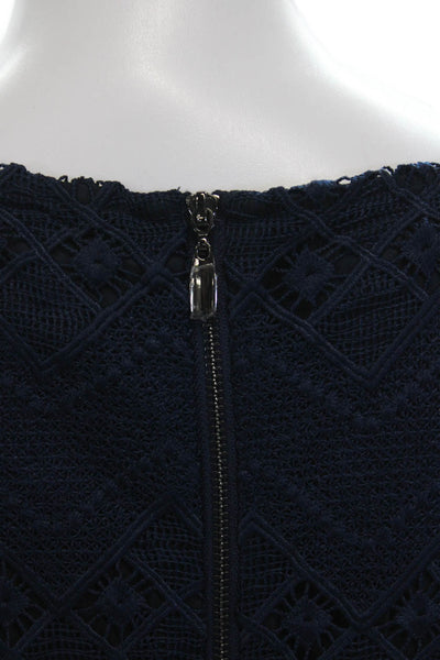 Laundry by Shelli Segal Women Shift Dress Dark Blue V-Neck 3/4 Sleeve Size 8