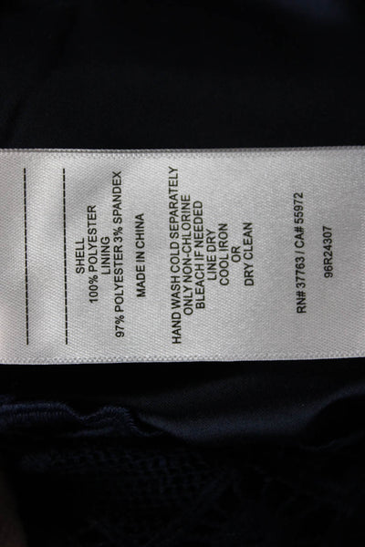 Laundry by Shelli Segal Women Shift Dress Dark Blue V-Neck 3/4 Sleeve Size 8