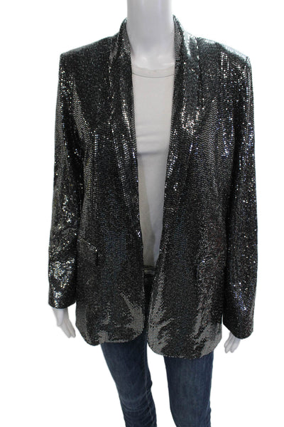 Tahari Womens Black V-Neck Long Sleeve Blazer 80s 85% Nylon Size 8