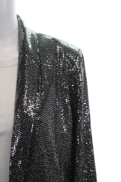 Tahari Womens Black V-Neck Long Sleeve Blazer 80s 85% Nylon Size 8