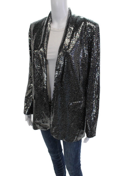 Tahari Womens Black V-Neck Long Sleeve Blazer 80s 85% Nylon Size 8