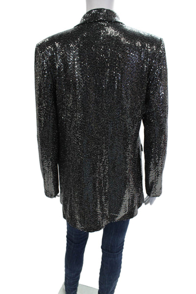 Tahari Womens Black V-Neck Long Sleeve Blazer 80s 85% Nylon Size 8
