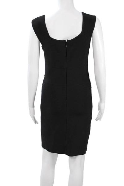 Alice + Olivia Women Bodycon Sheath Dress Black Square Neck Sleeveless Size 2