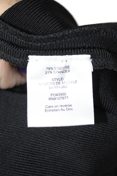 Alice + Olivia Women Bodycon Sheath Dress Black Square Neck Sleeveless Size 2