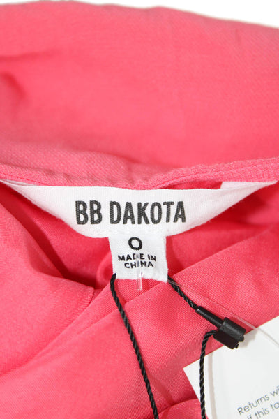 BB Dakota Womens Shirt Dress Pink V-Neck Midi Short Sleeve Polyester Size 0