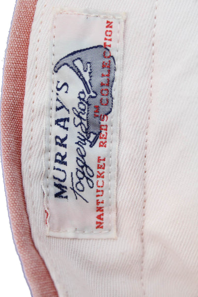 Murrays Toggery Shop Mens Chino Shorts Red Animal Print Cotton Button Size 28