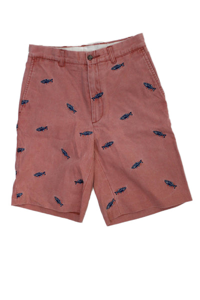 Murrays Toggery Shop Mens Pink Chino Shorts 100% Cotton Button Beach Size 28