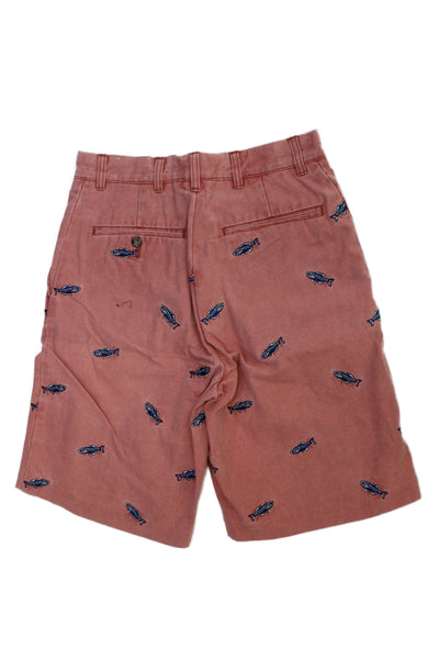 Murrays Toggery Shop Mens Pink Chino Shorts 100% Cotton Button Beach Size 28