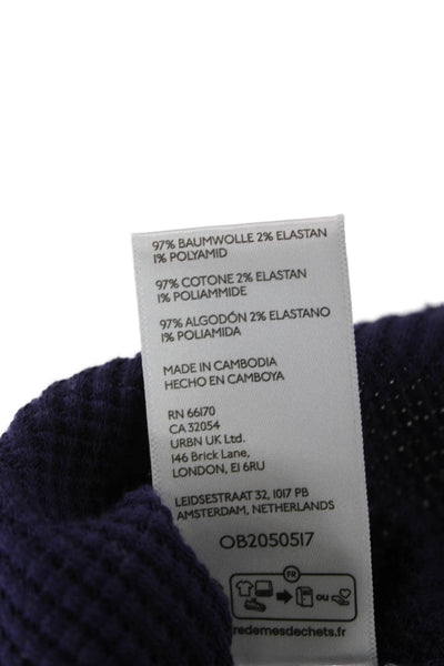 We The Free Women Purple Cotton Crew Neck Long Sleeve Basic T-Shirt Size S