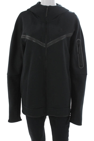 Nike Unisex Adults Full Zip Hoodie Black Cotton Size L