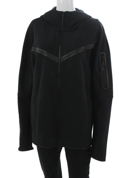 Nike Unisex Adults Full Zip Hoodie Black Cotton Size L
