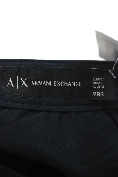 Armani Exchange Men Chino Pants Blue Cotton Blend Button Size 29