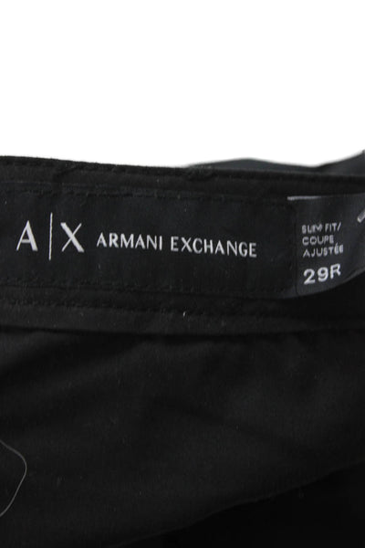 Armani Exchange Mens Chino Pants Black Cotton Stretch Size 29