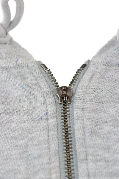Armani Exchange Mens Full Zip Hoodie Gray Cotton Drawstring Size L