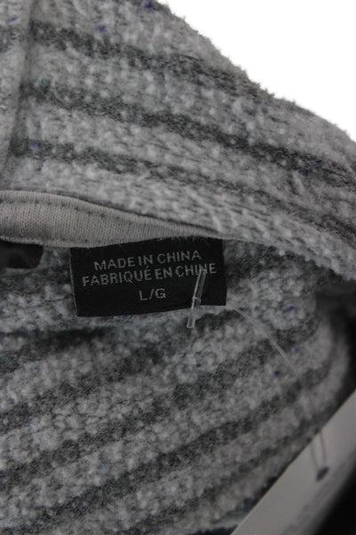 Armani Exchange Mens Full Zip Hoodie Gray Cotton Drawstring Size L