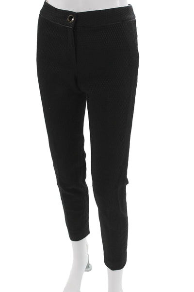 Ted Baker London Womens Ankle Cropped Dress Pants Black Button Size 0