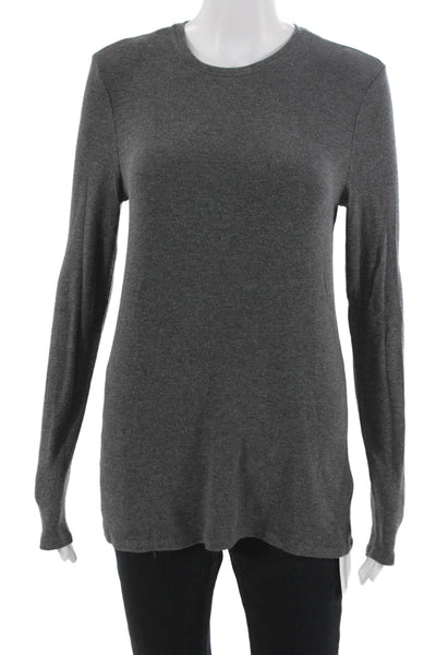 ATM Womens Basic Long Sleeve Crew Neck Dark Gray T-Shirt Size L