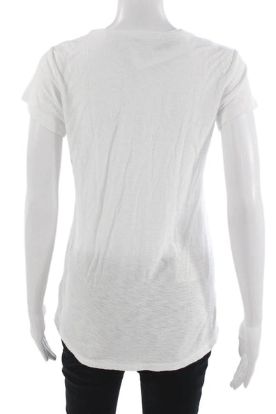 Standard James Perse Womens White Cotton Scoop Neck Tee Short Sleeve Size 2