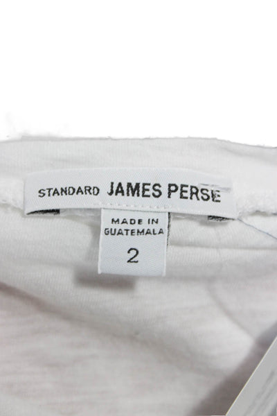 Standard James Perse Womens White Cotton Scoop Neck Tee Short Sleeve Size 2