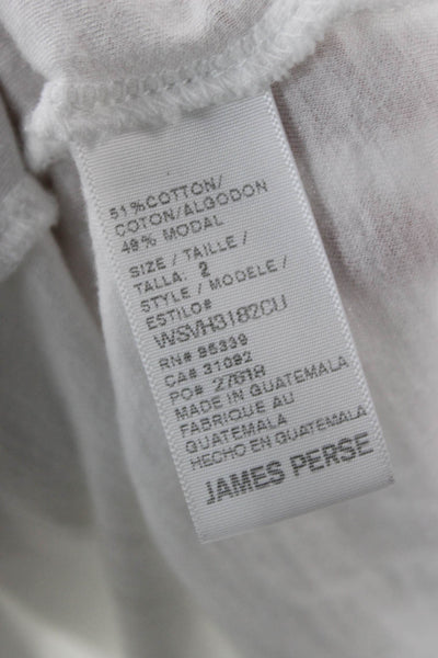 Standard James Perse Womens White Cotton Scoop Neck Tee Short Sleeve Size 2