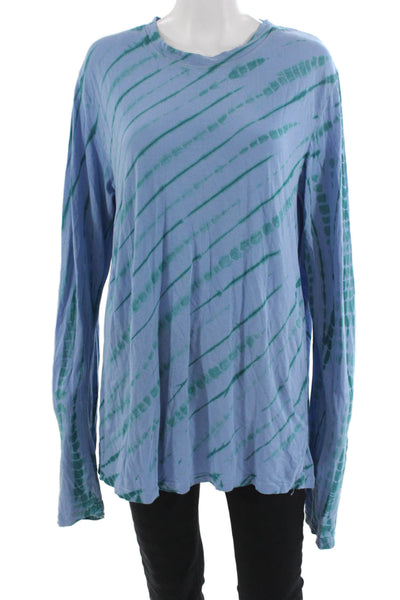 Proenza Schouler Women Striped Blue Long Sleeve T-Shirt Size M