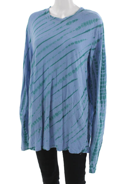 Proenza Schouler Women Striped Blue Long Sleeve T-Shirt Size M