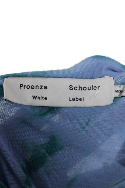Proenza Schouler Women Striped Blue Long Sleeve T-Shirt Size M