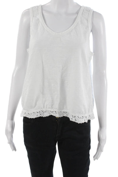 Wilt Women White Basic Sleeveless V Neck Cotton Tank Size M