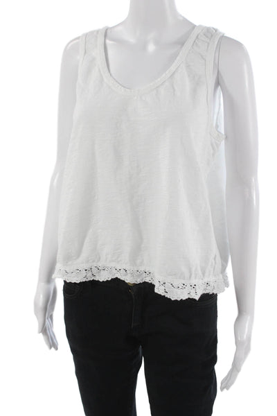 Wilt Women White Basic Sleeveless V Neck Cotton Tank Size M