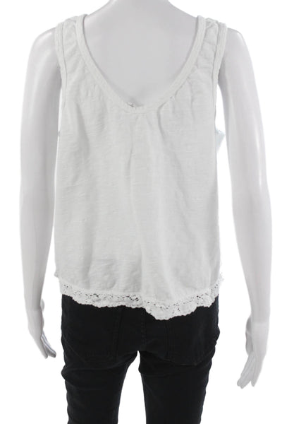 Wilt Women White Basic Sleeveless V Neck Cotton Tank Size M