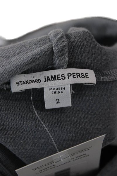 Standard James Perse Unisex Pullover Hoodie Gray Cotton Size 2