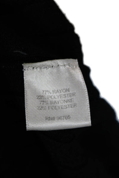 Rebecca Taylor Womens Sweater Dress Mini Black V Neck 3/4 Sleeve Size XS