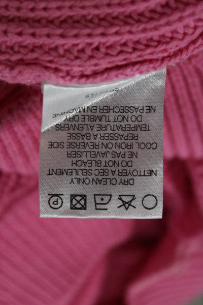 Ser.O.Ya Unisex Pink Cotton V-Neck Pullover Sweaters Long Sleeve Size S