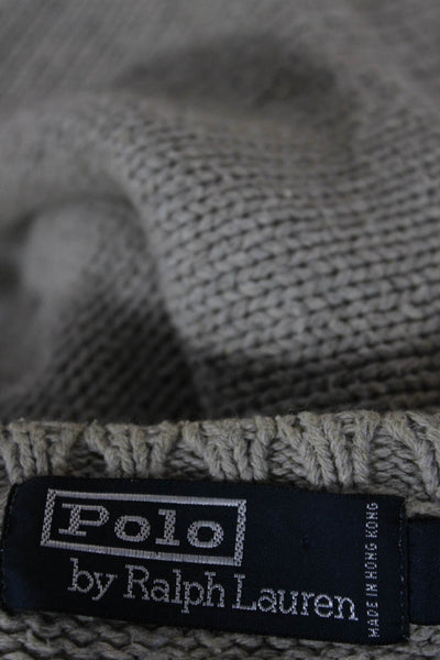 Polo Ralph Lauren Mens Pullover Sweater Beige Cotton Crewneck Size L