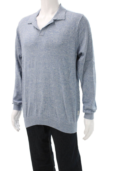 Rodd & Gunn Men Pullover Cotton Collared Blue Long Sleeve Classic Size L