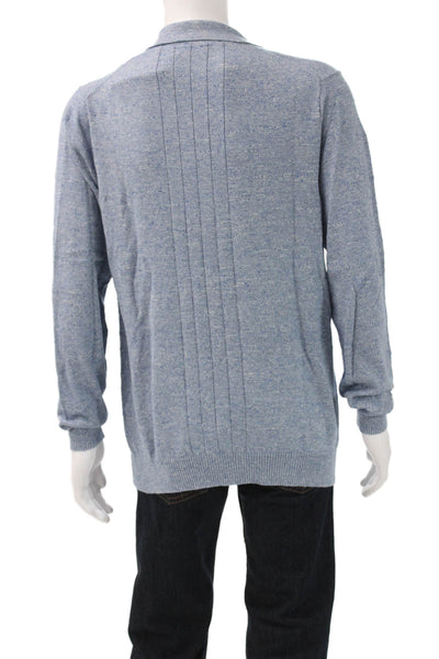 Rodd & Gunn Men Pullover Cotton Collared Blue Long Sleeve Classic Size L