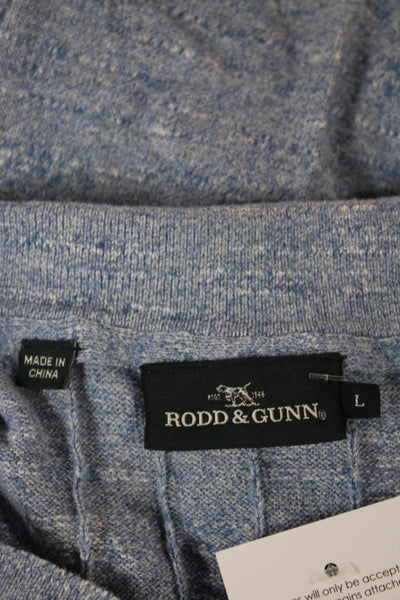 Rodd & Gunn Men Pullover Cotton Collared Blue Long Sleeve Classic Size L