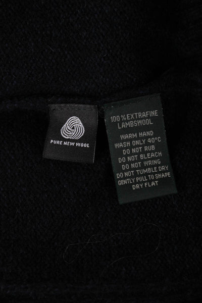 Rodd & Gunn Mens Mock Neck Zip Pullover Black Lambswool Size L