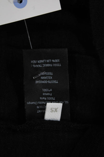 Isabel Marant Etoile Women Black Linen T-Shirt Short Sleeve Size XS