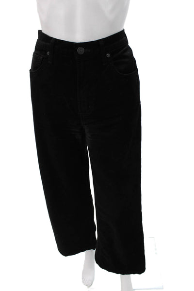 Citizens of Humanity Women Black Velvet Pants Button Closure Inseam 26 Size 26