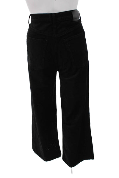 Citizens of Humanity Women Black Velvet Pants Button Closure Inseam 26 Size 26