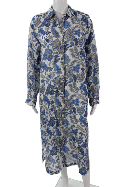 MC2 Saint Barth Womens Multicolor Paisley Collar Shirt Dress Longsleeve Size S