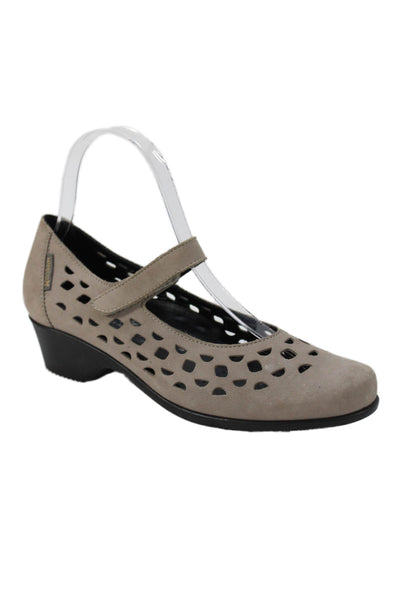 Mephisto Womens Block Heel Laser Cut Mary Jane Pumps Brown Suede Size 6