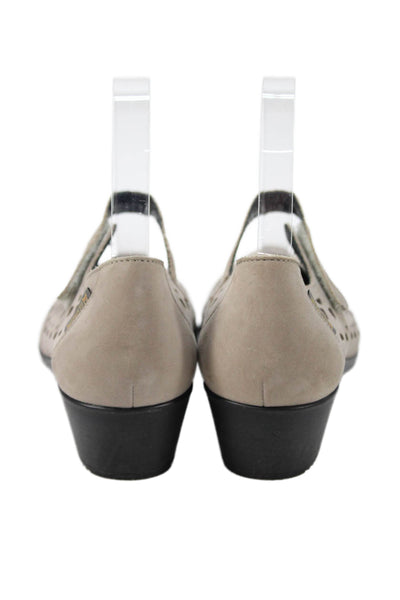 Mephisto Womens Block Heel Laser Cut Mary Jane Pumps Brown Suede Size 6