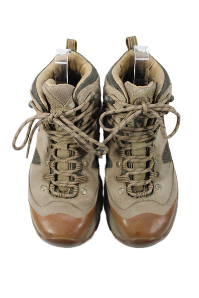 Mephisto Womens Lace Up Logo Suede Walking Sneakers Brown Size 6.5