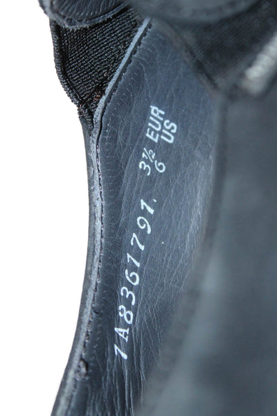Mephisto Womens Slip On Round Toe Suede Loafers Black Size 6