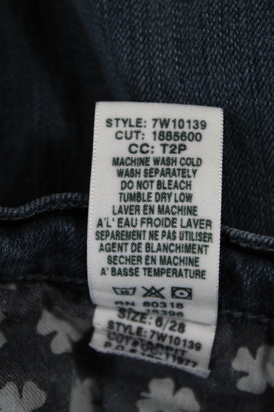 Lucky Brand Womens Straight Jeans Blue Low Rise Button Cotton Size 6